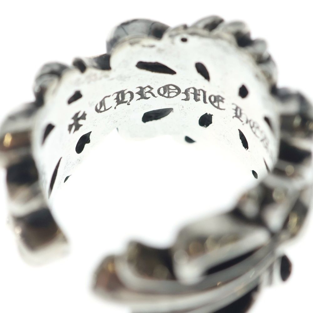 Chrome Hearts Dbl Flrl Crs Double Floral Cross Ring Silver — view 5