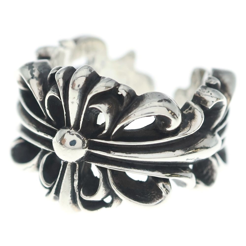 Chrome Hearts Dbl Flrl Crs Double Floral Cross Ring Silver