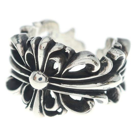 Chrome Hearts Dbl Flrl Crs Double Floral Cross Ring Silver
