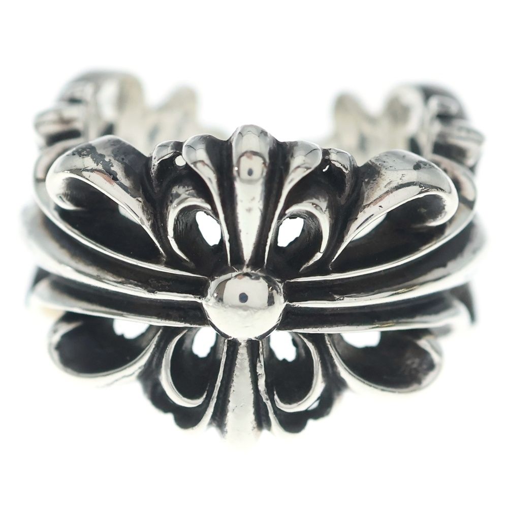 Chrome Hearts Dbl Flrl Crs Double Floral Cross Ring Silver — view 4
