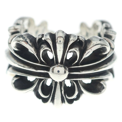 Chrome Hearts Dbl Flrl Crs Double Floral Cross Ring Silver — view 4