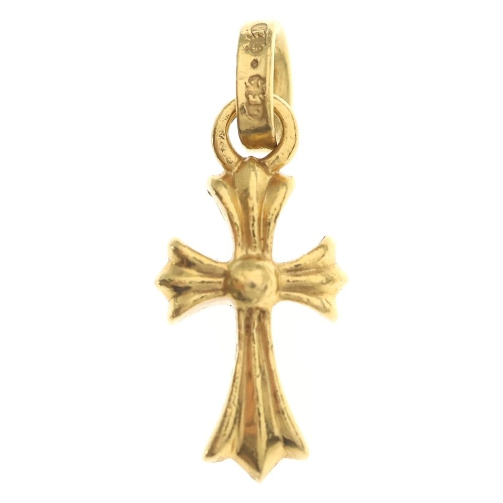 Chrome Hearts 22k Crs Baby Fat Cross Pendant Top Gold