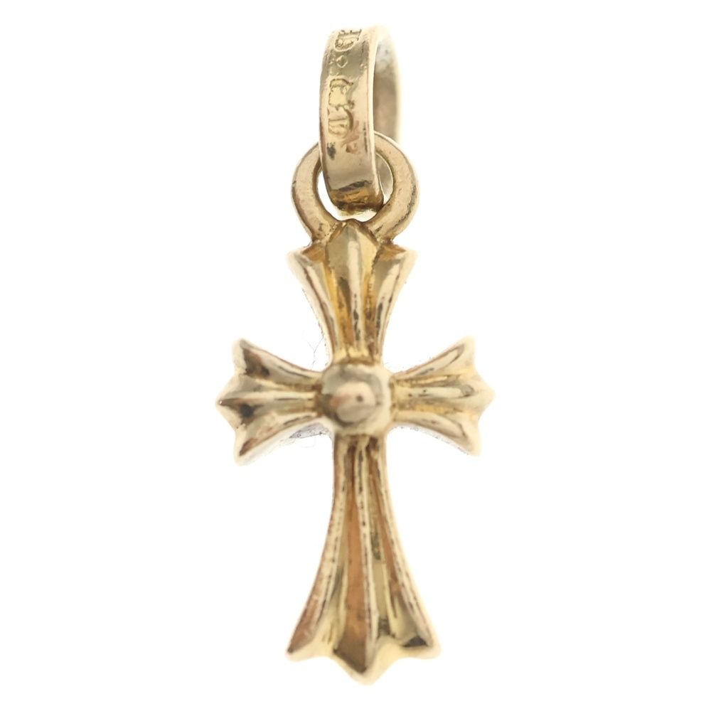 Chrome Hearts 22k Crs Baby Fat Cross Pendant Top Gold
