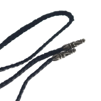 Chrome Hearts Leather Braid Scroll Necklace Black Silver — view 5