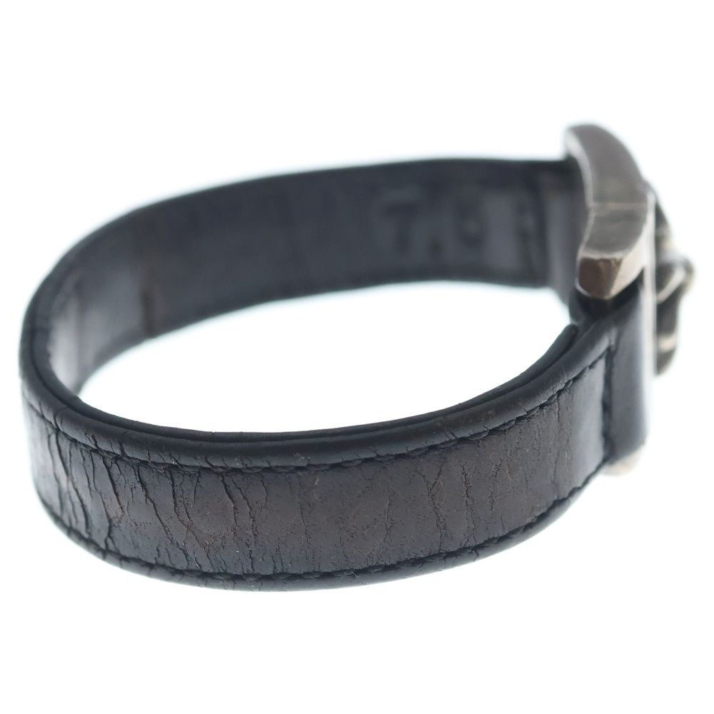 Chrome Hearts Harness Cross Box Leather Bracelet Black Silver — view 3