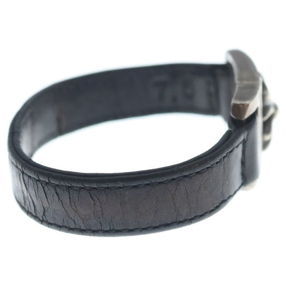 Chrome Hearts Harness Cross Box Leather Bracelet Black Silver — view 3