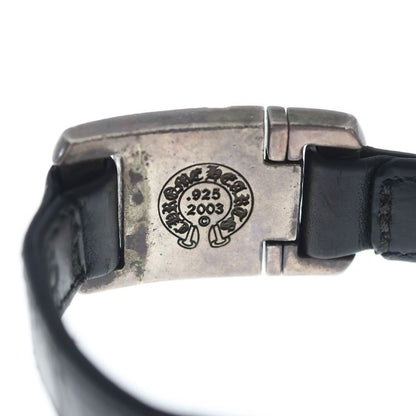 Chrome Hearts Harness Cross Box Leather Bracelet Black Silver — view 5