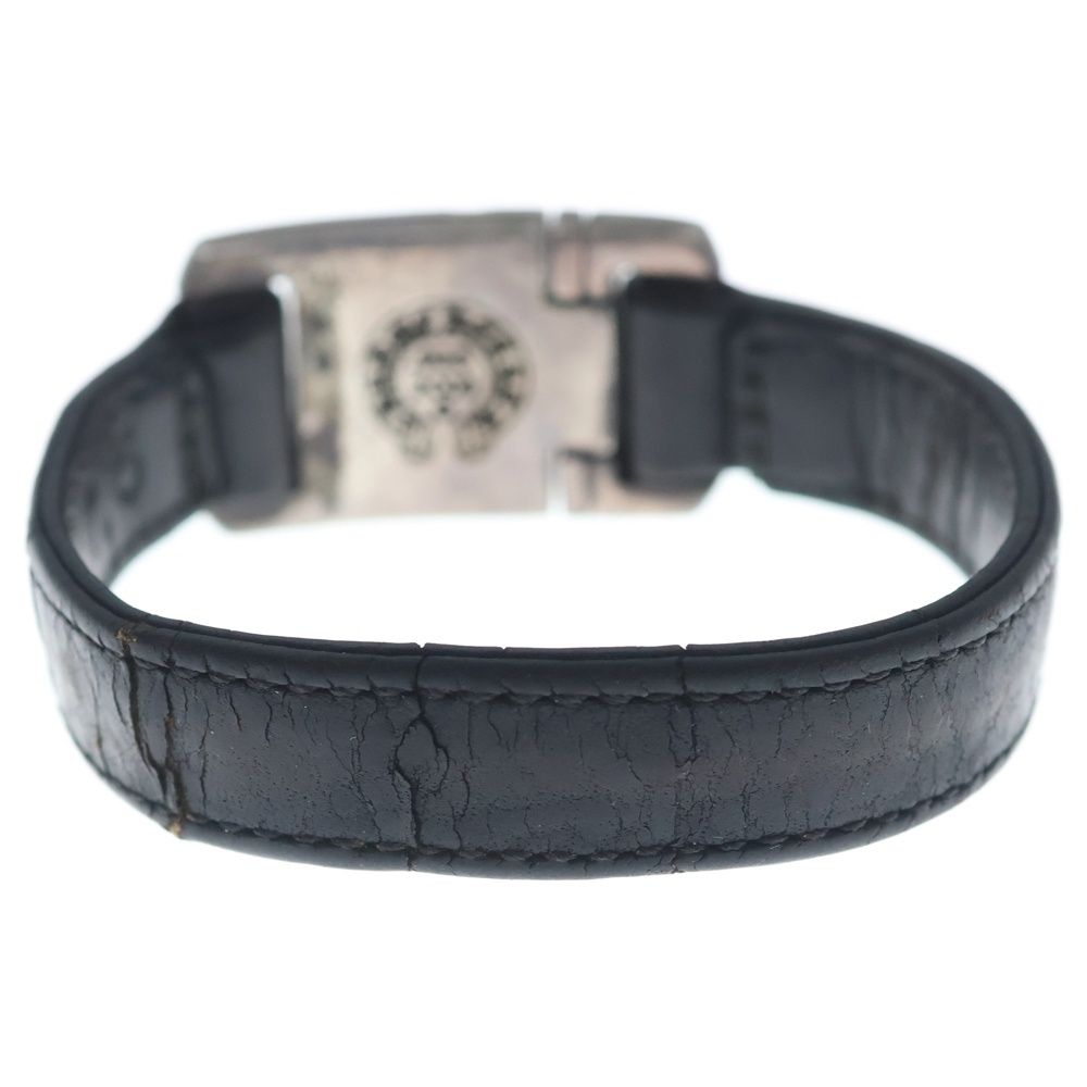 Chrome Hearts Harness Cross Box Leather Bracelet Black Silver — view 2