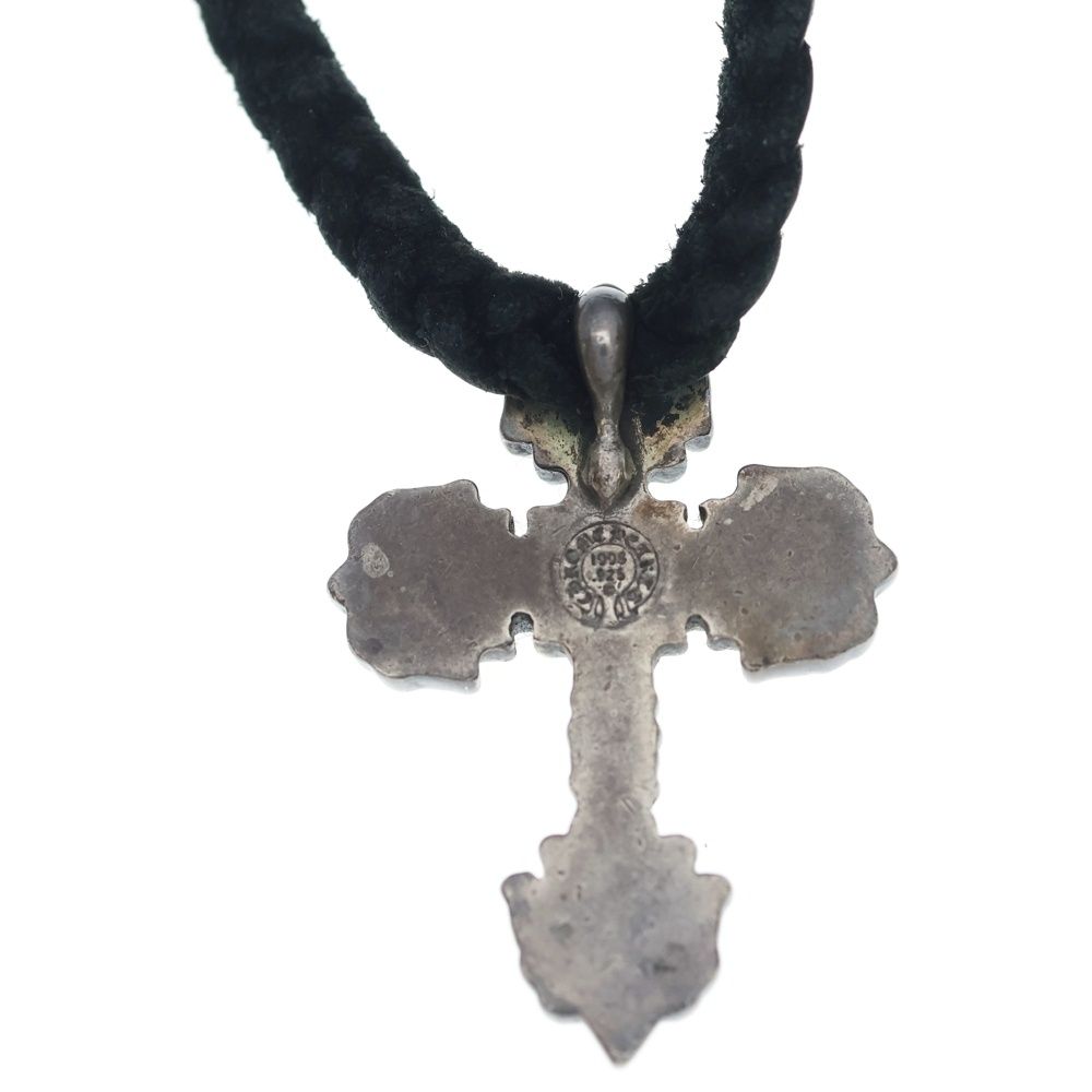 Chrome Hearts Filig Cross Xsm LB Filigree Leather Braid Necklace Silver — view 5