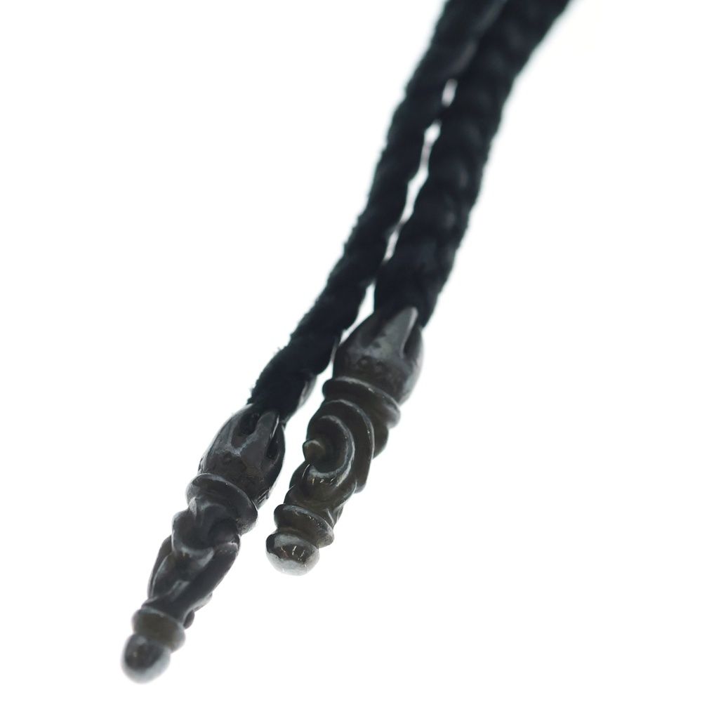Chrome Hearts Filig Cross Xsm LB Filigree Leather Braid Necklace Silver — view 4
