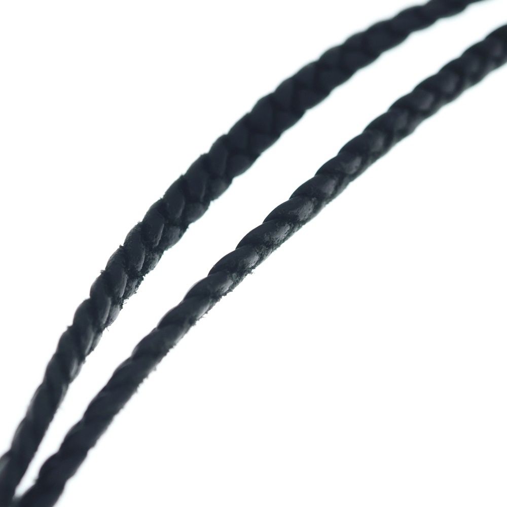 Chrome Hearts Filig Cross Xsm LB Filigree Leather Braid Necklace Silver — view 6