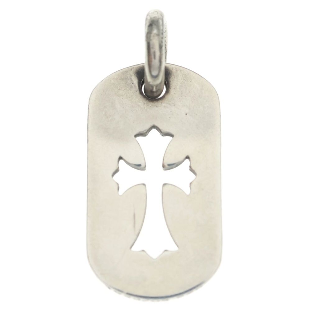 Chrome Hearts D Tag Sml CO Crs Cutout Cross Dog Tag Small Pendant Top Silver