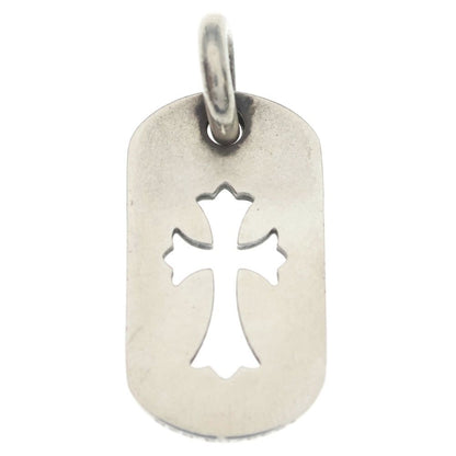 Chrome Hearts D Tag Sml CO Crs Cutout Cross Dog Tag Small Pendant Top Silver — view 2