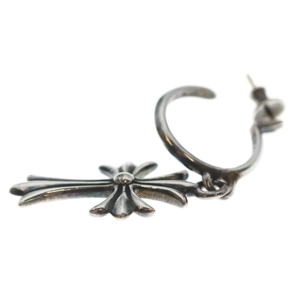 Chrome Hearts Tiny CH Cross Hoop Earrings Silver — view 3