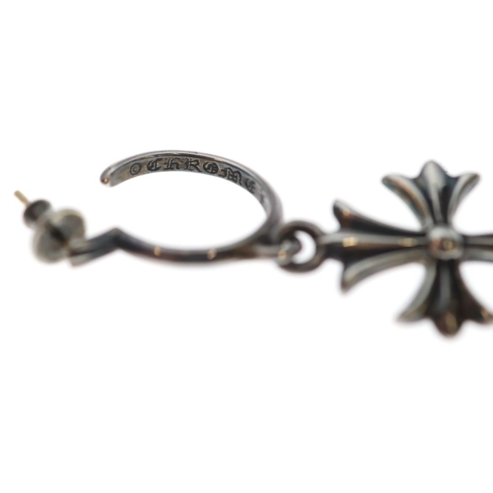 Chrome Hearts Tiny CH Cross Hoop Earrings Silver — view 5