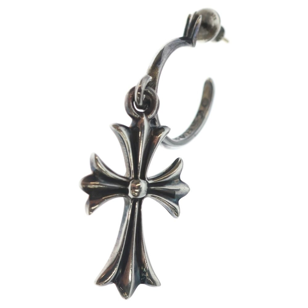 Chrome Hearts Tiny CH Cross Hoop Earrings Silver
