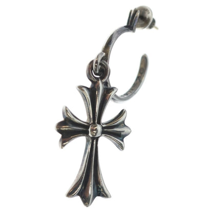 Chrome Hearts Tiny CH Cross Hoop Earrings Silver