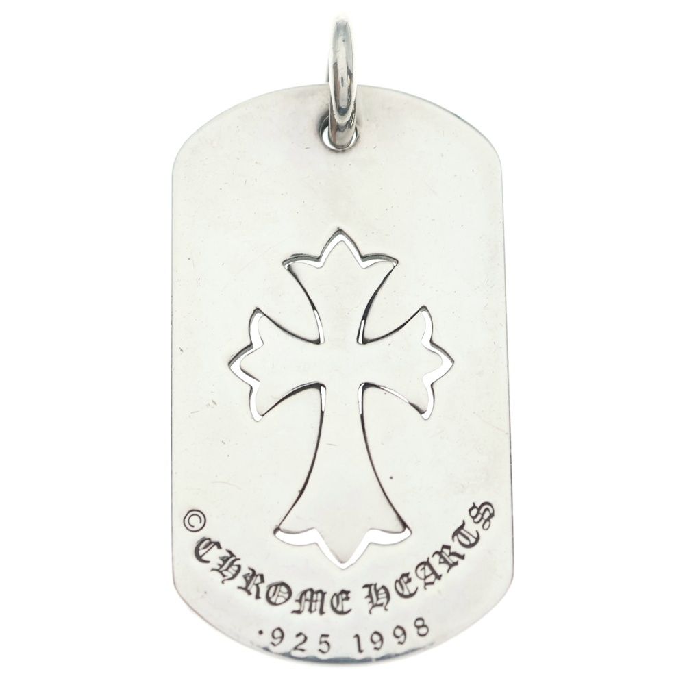 Chrome Hearts D Tag Lrg CO Crs Cutout Cross Dog Tag Large Pendant Top Silver — view 2