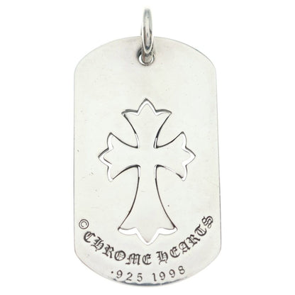 Chrome Hearts D Tag Lrg CO Crs Cutout Cross Dog Tag Large Pendant Top Silver — view 2