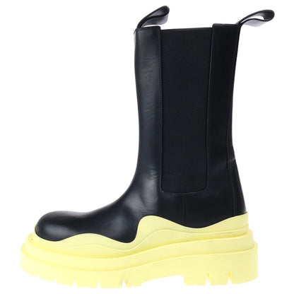 Bottega Veneta Tire Chelsea Boots Side Gore High Cut Black Yellow
