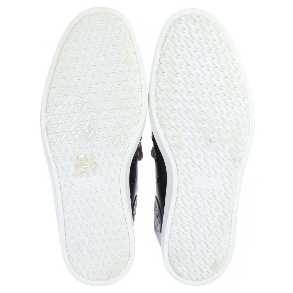 Hermes Perforated Leather Low Cut Sneakers Slip on Black — view 5
