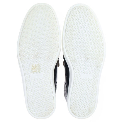 Hermes Perforated Leather Low Cut Sneakers Slip on Black — view 5