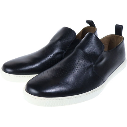 Hermes Perforated Leather Low Cut Sneakers Slip on Black — view 2