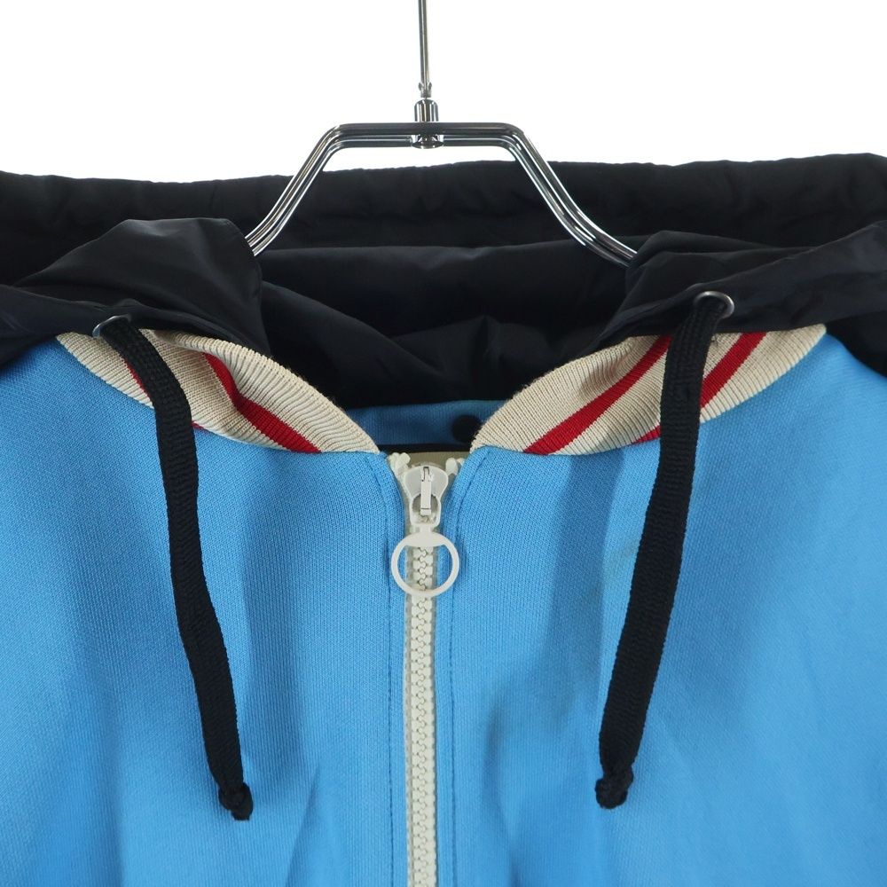 Gucci Logo Line Hooded Technical Jersey Track Jacket Red Blue — view 3