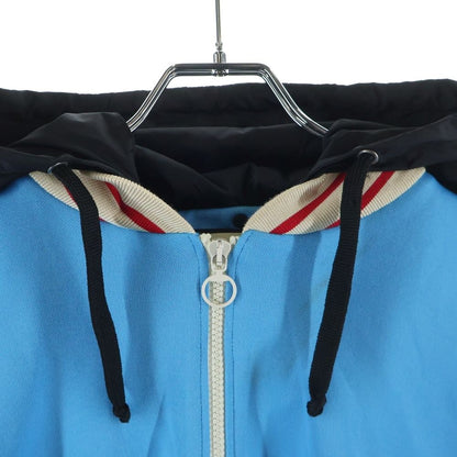 Gucci Logo Line Hooded Technical Jersey Track Jacket Red Blue — view 3