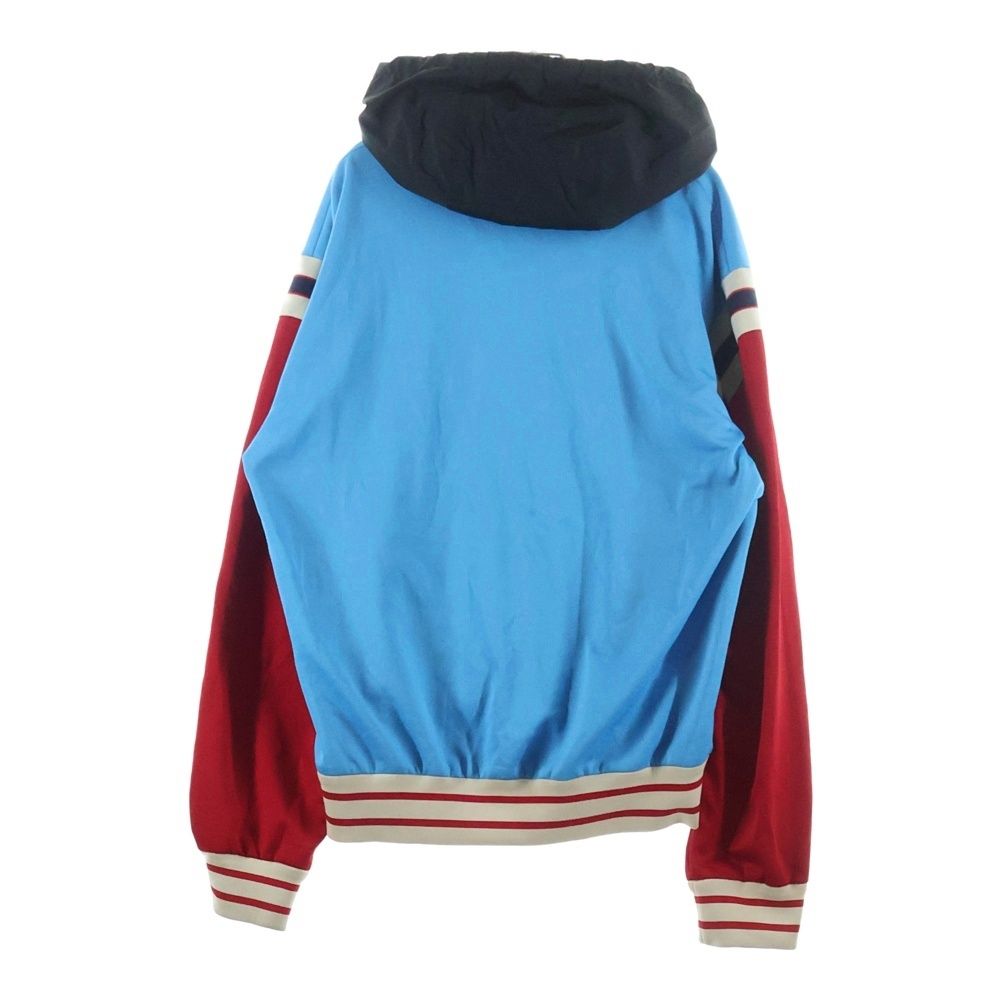 Gucci Logo Line Hooded Technical Jersey Track Jacket Red Blue — view 2