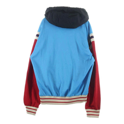 Gucci Logo Line Hooded Technical Jersey Track Jacket Red Blue — view 2