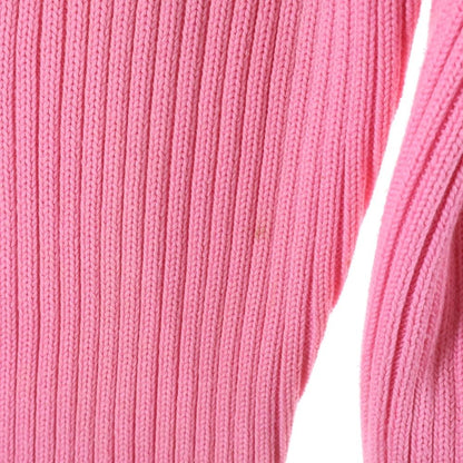 Balenciaga Front Logo Oversize High Neck Long Sleeve Sweater Pink — view 5