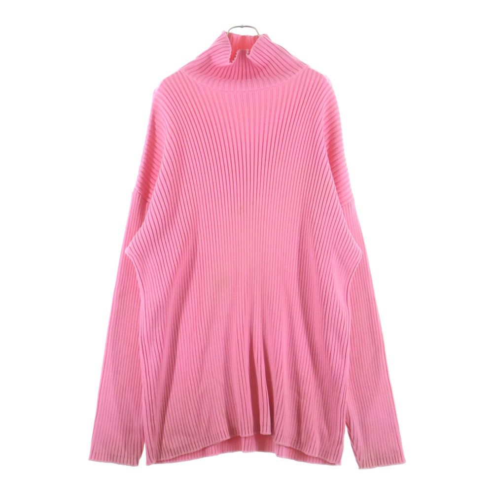 Balenciaga Front Logo Oversize High Neck Long Sleeve Sweater Pink — view 2