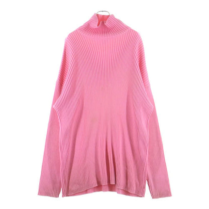 Balenciaga Front Logo Oversize High Neck Long Sleeve Sweater Pink — view 2