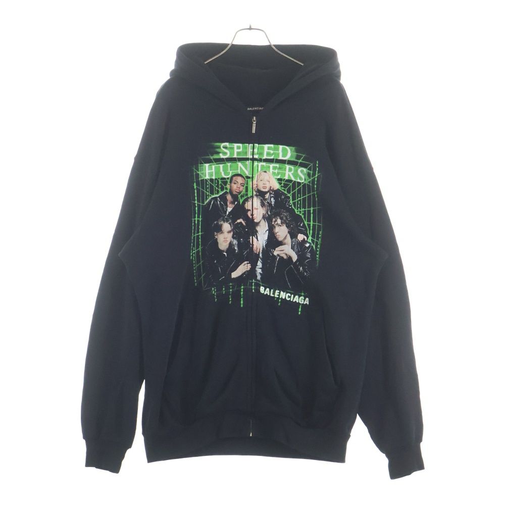 Balenciaga Hunters Zip UP Hoodie Speed Hunter Print Zip Up Sweatshirt Black