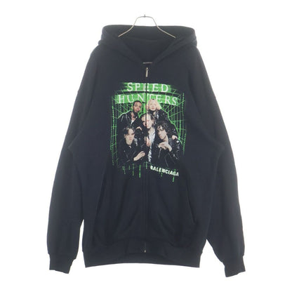 Balenciaga Hunters Zip UP Hoodie Speed Hunter Print Zip Up Sweatshirt Black