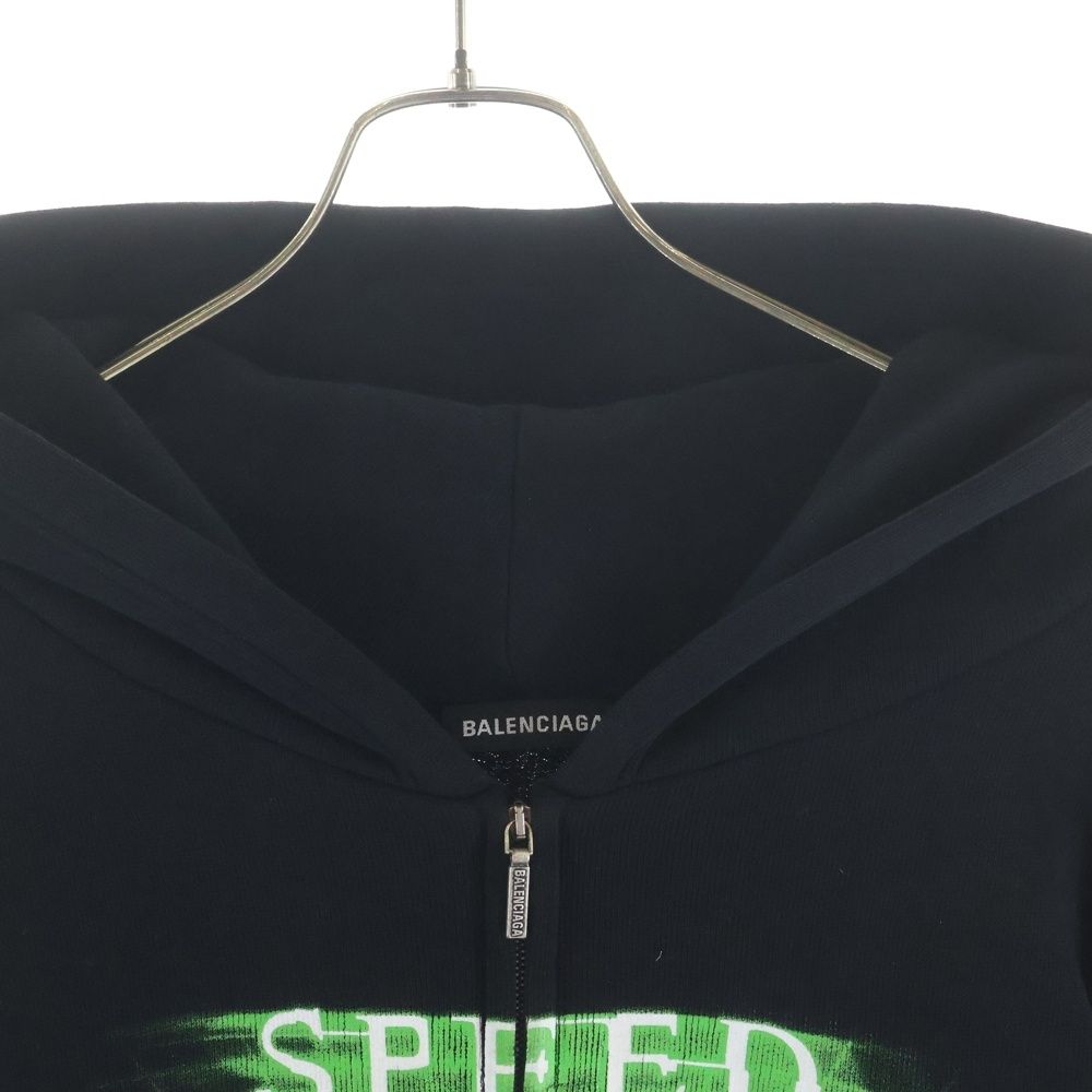 Balenciaga Hunters Zip UP Hoodie Speed Hunter Print Zip Up Sweatshirt Black — view 3