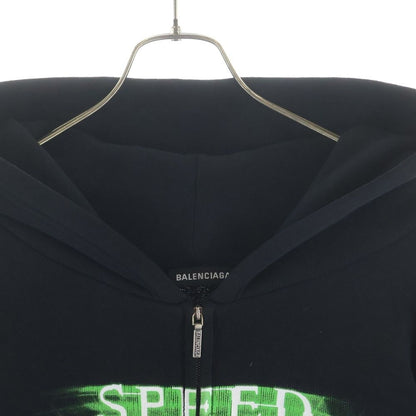 Balenciaga Hunters Zip UP Hoodie Speed Hunter Print Zip Up Sweatshirt Black — view 3