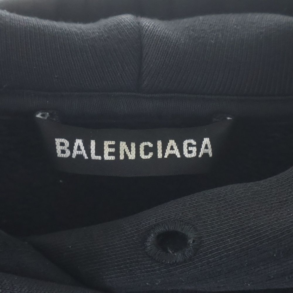 Balenciaga BB Logo Pullover Hoodie Sweatshirt BB Black — view 6