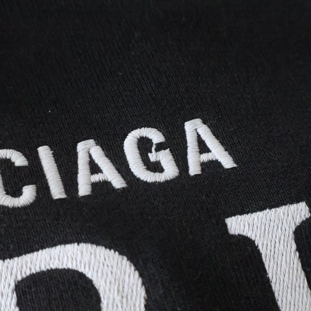 Balenciaga BB Logo Pullover Hoodie Sweatshirt BB Black — view 5