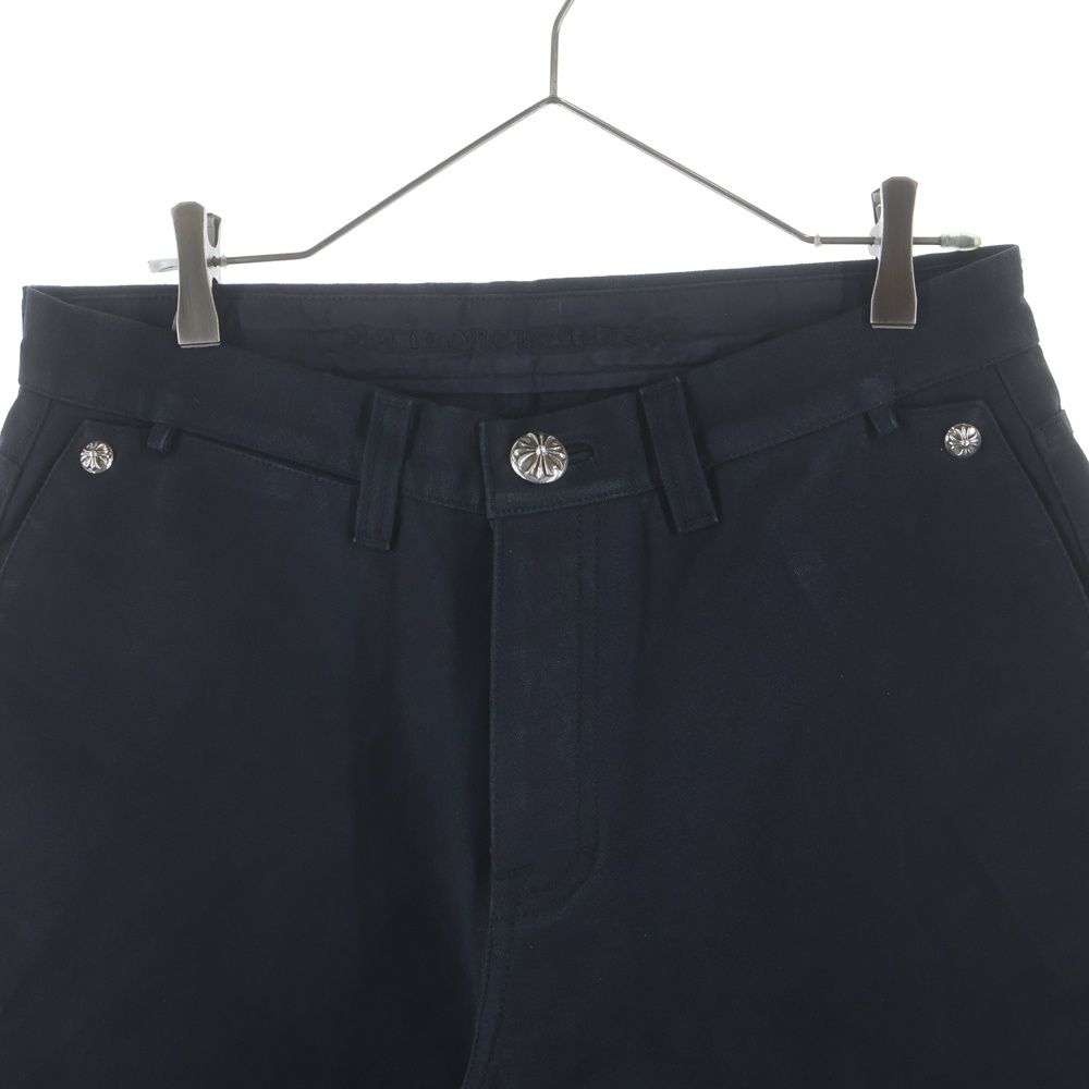 Chrome Hearts Cemetery Cross Leather Patch Cotton Cargo Pants Black — view 3