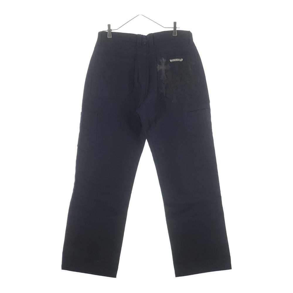 Chrome Hearts Cemetery Cross Leather Patch Cotton Cargo Pants Black — view 2