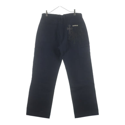 Chrome Hearts Cemetery Cross Leather Patch Cotton Cargo Pants Black — view 2