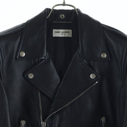 Saint Laurent Paris Classic Motorcycle Leather Rider Jacket Black — view 3