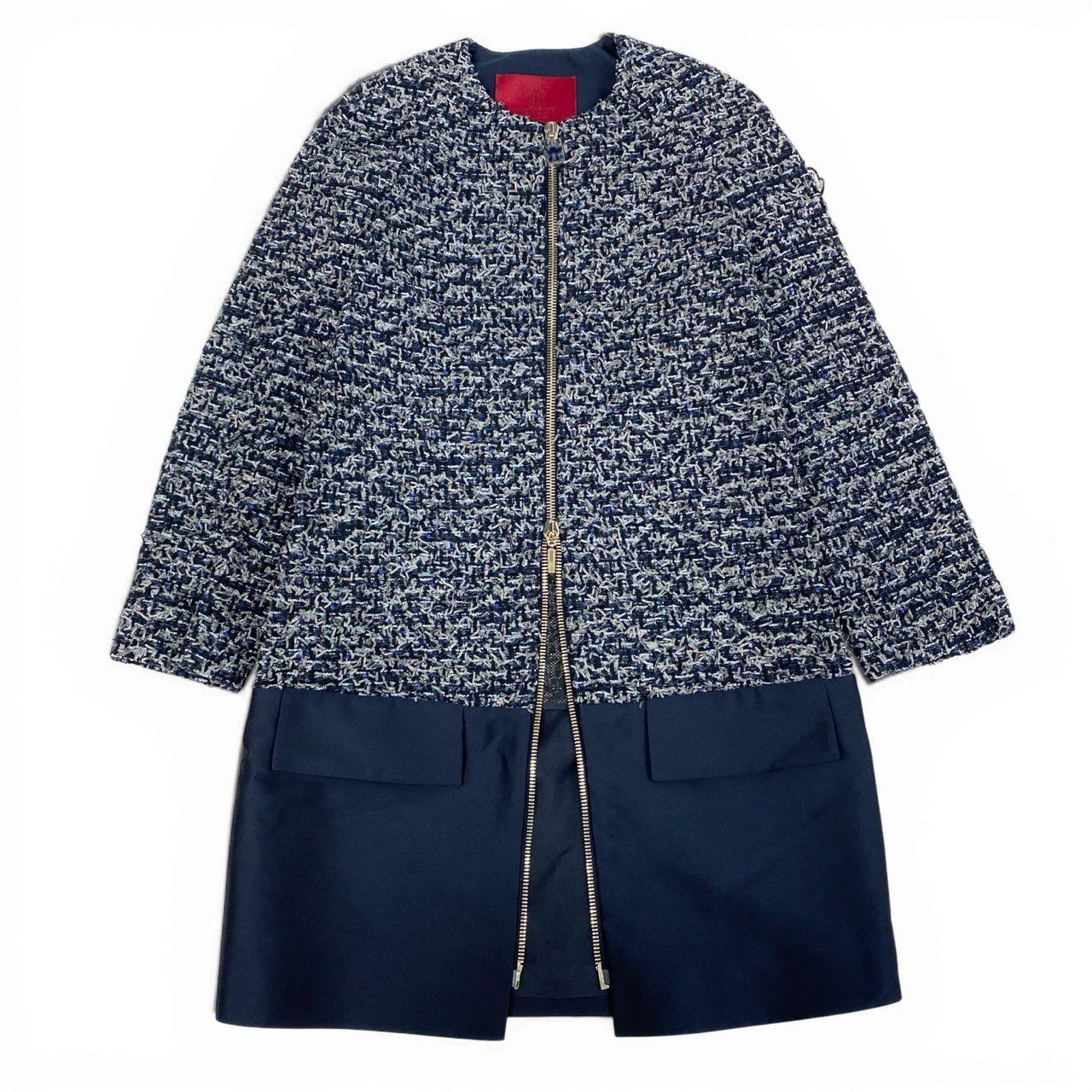 Moncler Laurine Giaccone Tweed Coat Double Zip 0