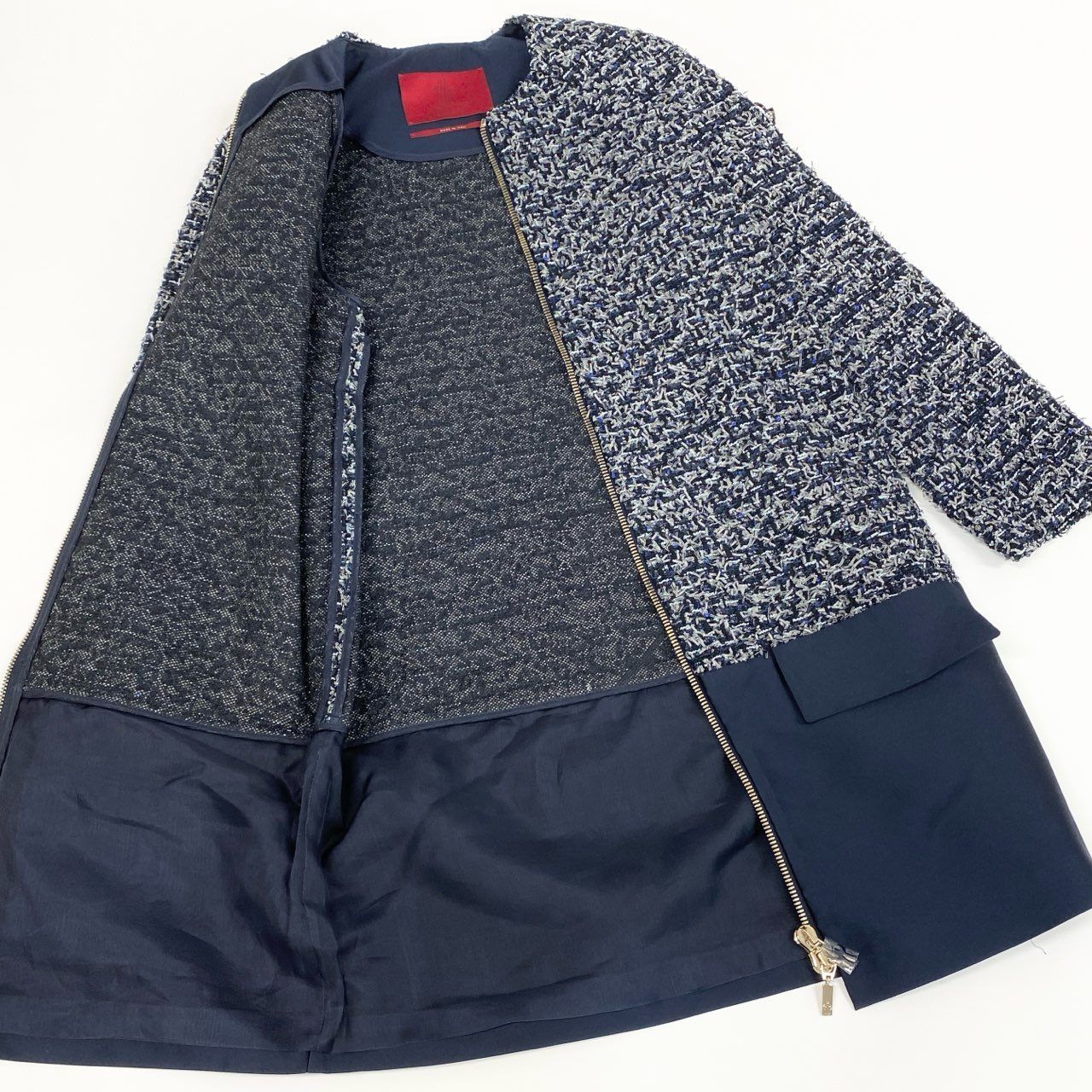 Moncler Laurine Giaccone Tweed Coat Double Zip 0 — view 6