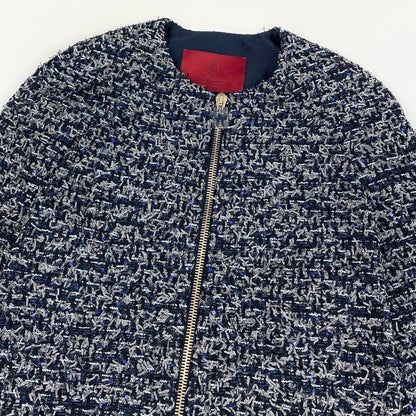 Moncler Laurine Giaccone Tweed Coat Double Zip 0 — view 3