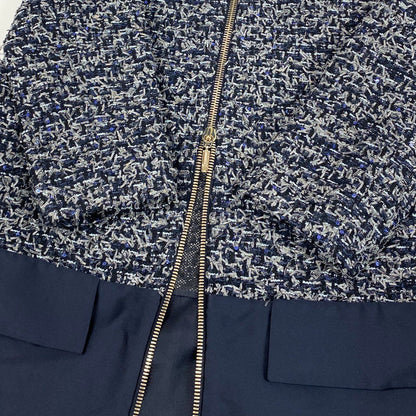 Moncler Laurine Giaccone Tweed Coat Double Zip 0 — view 4