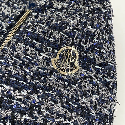 Moncler Laurine Giaccone Tweed Coat Double Zip 0 — view 5