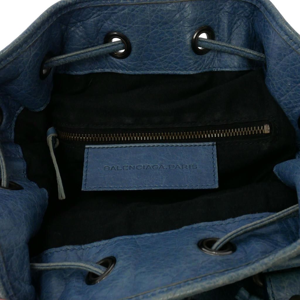 Balenciaga Classic Mini Pom Leather 2-Way Shoulder Bag Blue — view 6